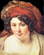 Anne-Louis Girodet-Trioson Head of Young Woman Wearing a Turban oil painting